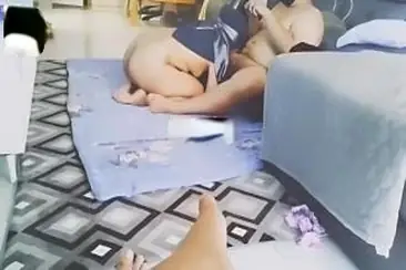 Tante Baju Biru Merintih Keenakan Mata Ditutup